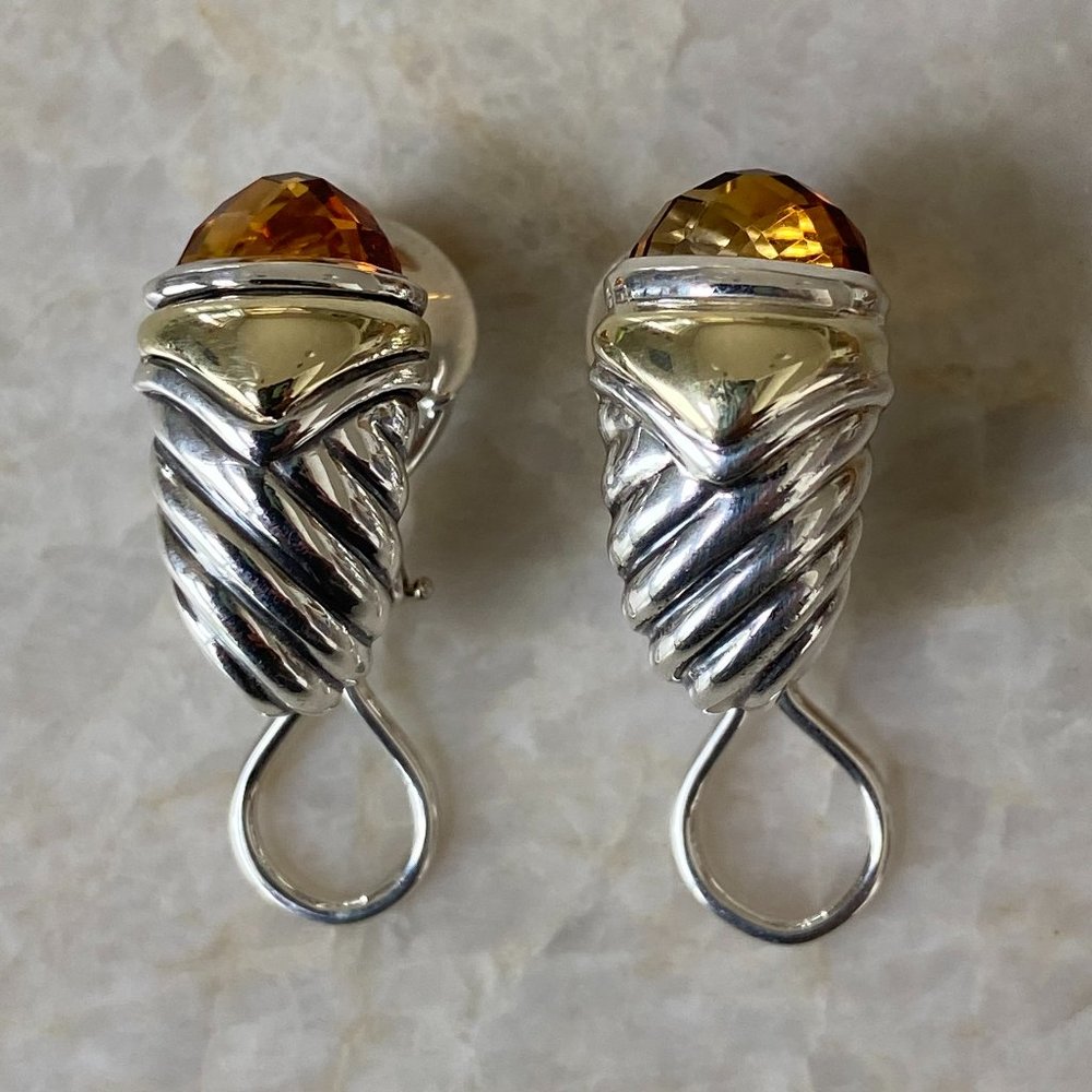 David Yurman Vintage Citrine Shrimp Earrings